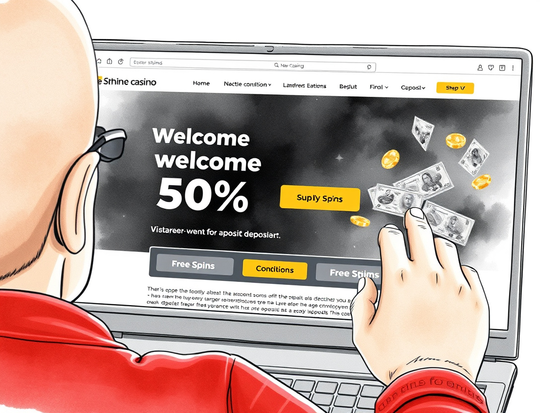 Welcome bonus promotion displayed on casino website with deposit match offer